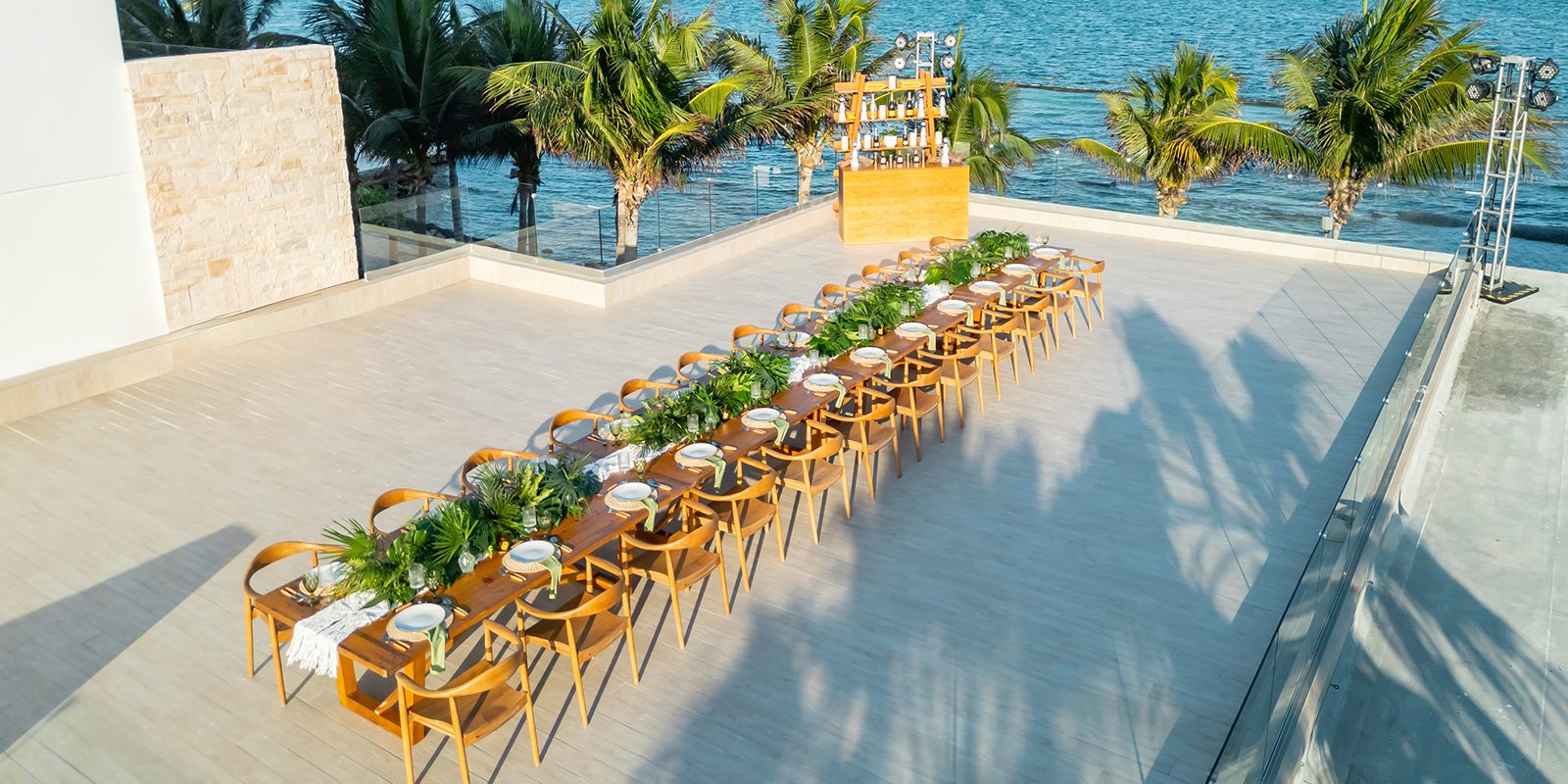 Beachfront wedding venue terraces in Cancún and Costa Mujeres