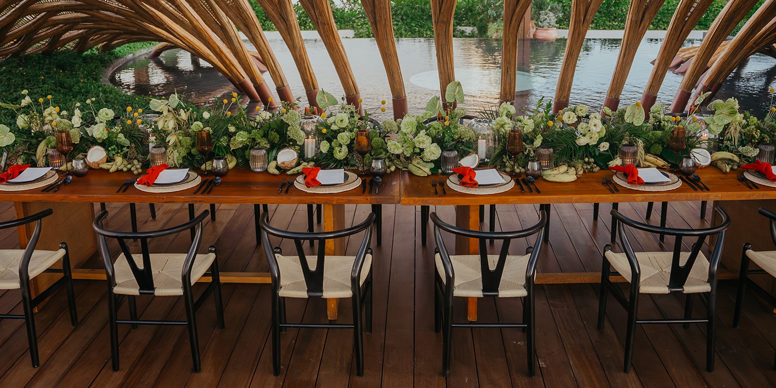 Wedding venue settings in the Riviera Maya: Mayakoba boardwalks and the open beach at Maroma